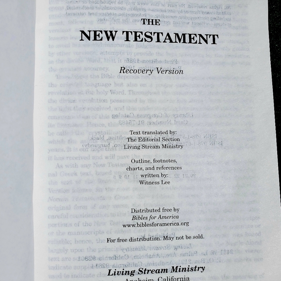 Bible New Testament Recovery Version by Living Stream Ministry 1991, Paperback - Picture 6 of 13